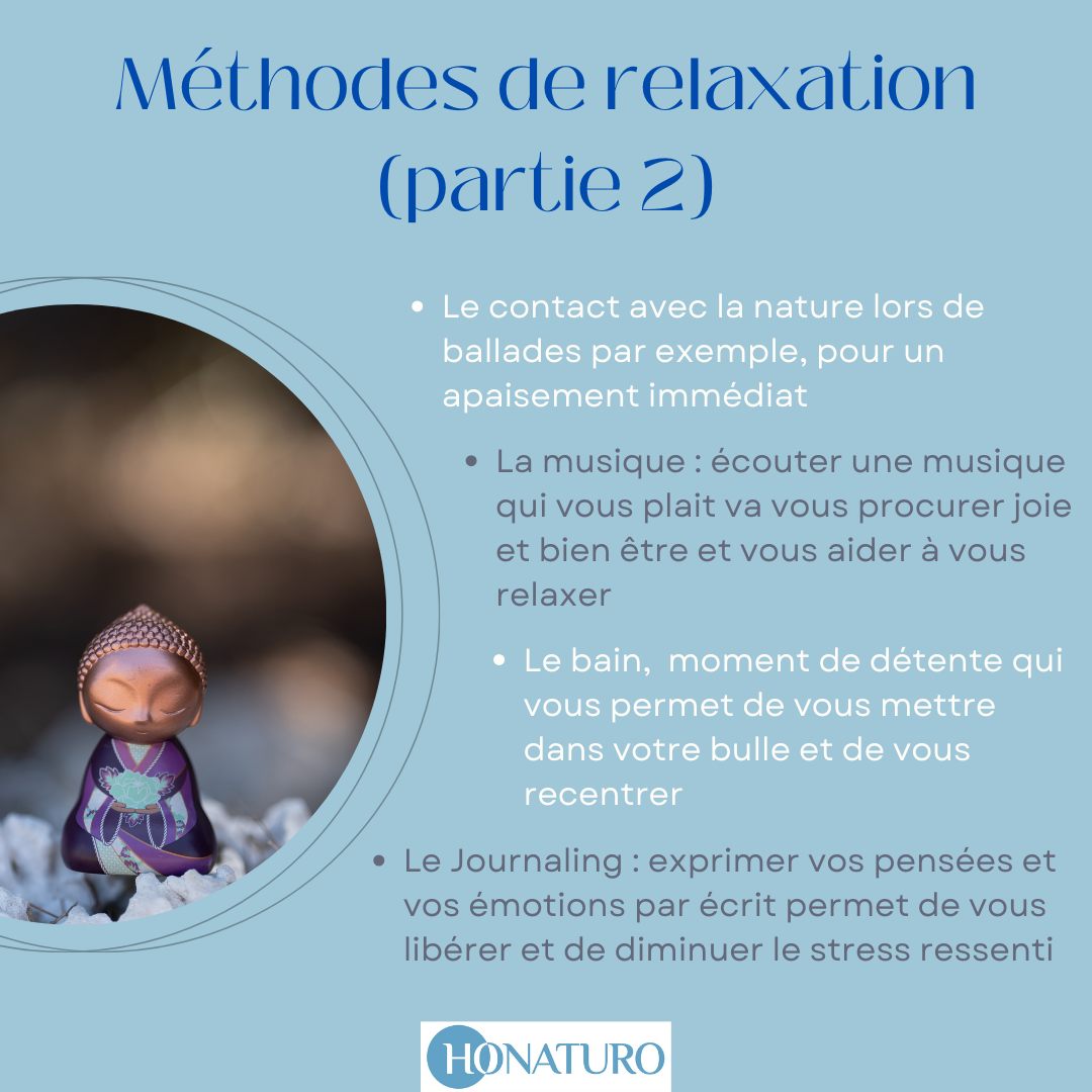 Méthodes de relaxation par le cabinet naturopathe HONATURO