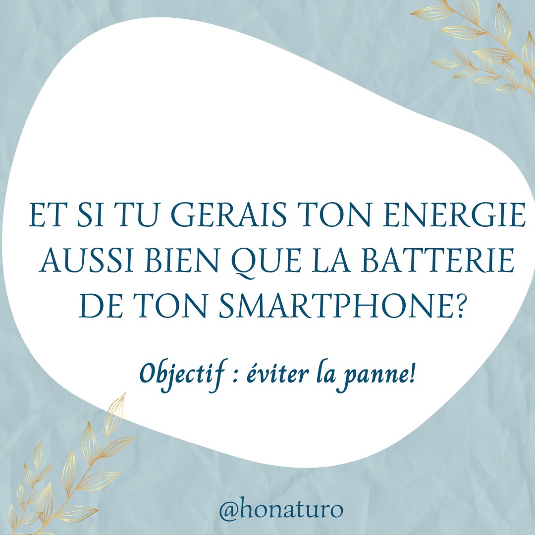 Et si tu gérais ton énergie comme une batterie ? par le cabinet naturopathe HONATURO