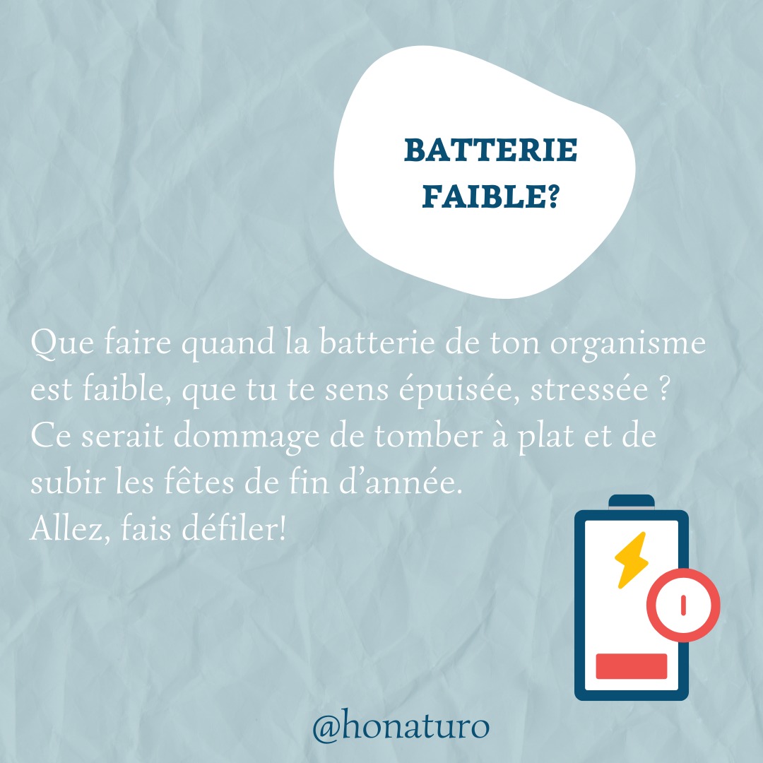 Et si tu gérais ton énergie comme une batterie ? par le cabinet naturopathe HONATURO