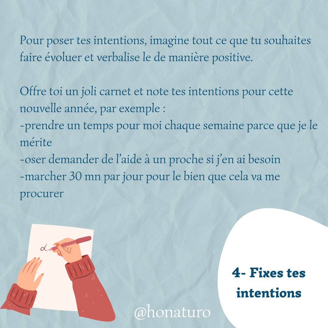Poser Tes Intentions par le cabinet naturopathe HONATURO