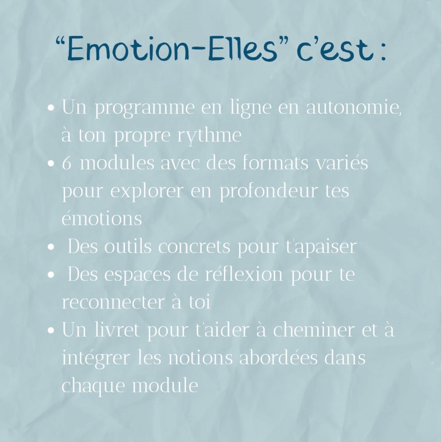 Programme Emotion'elle par le cabinet naturopathe HONATURO