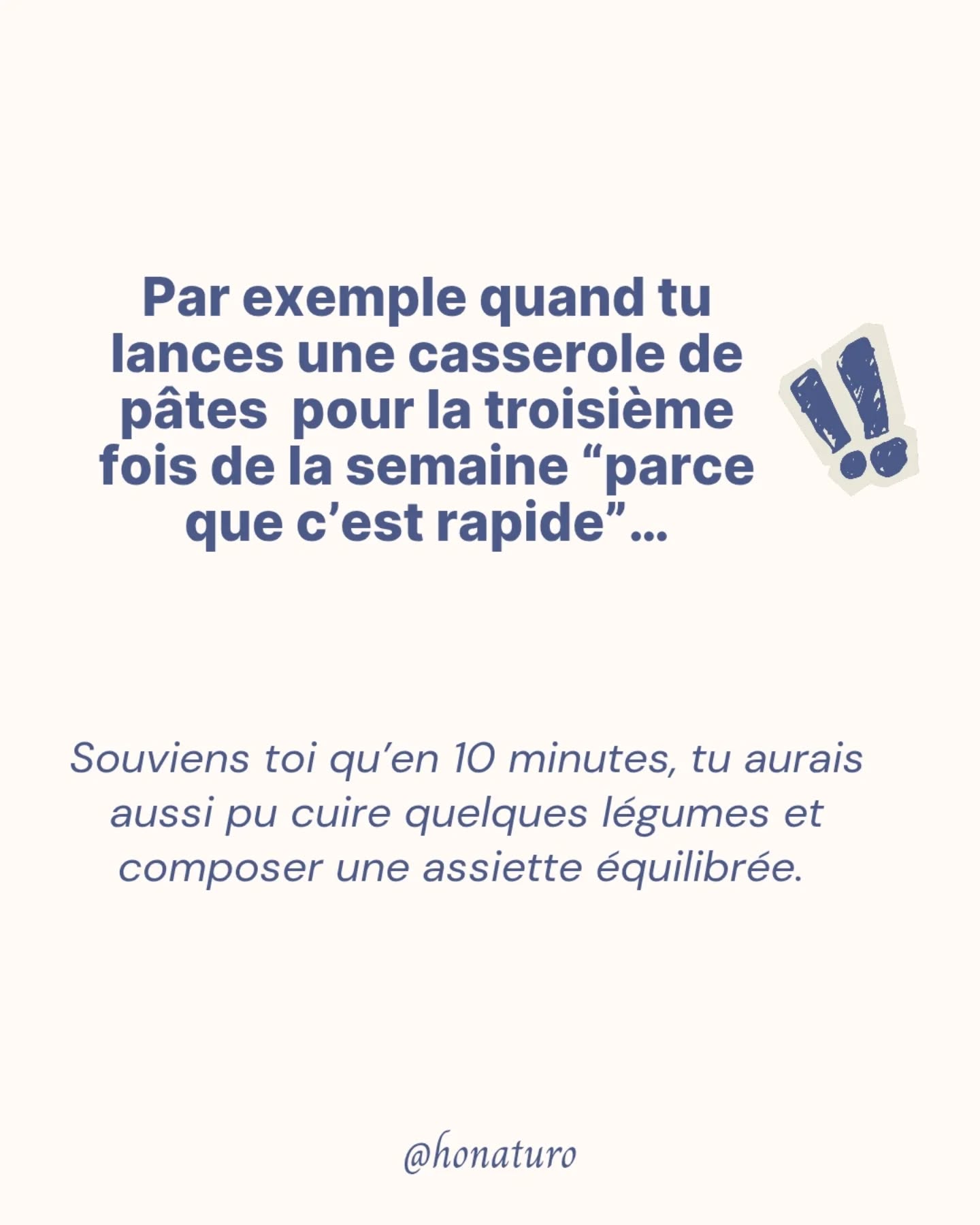 J'ai pas le temps de faire à manger par le cabinet naturopathe HONATURO