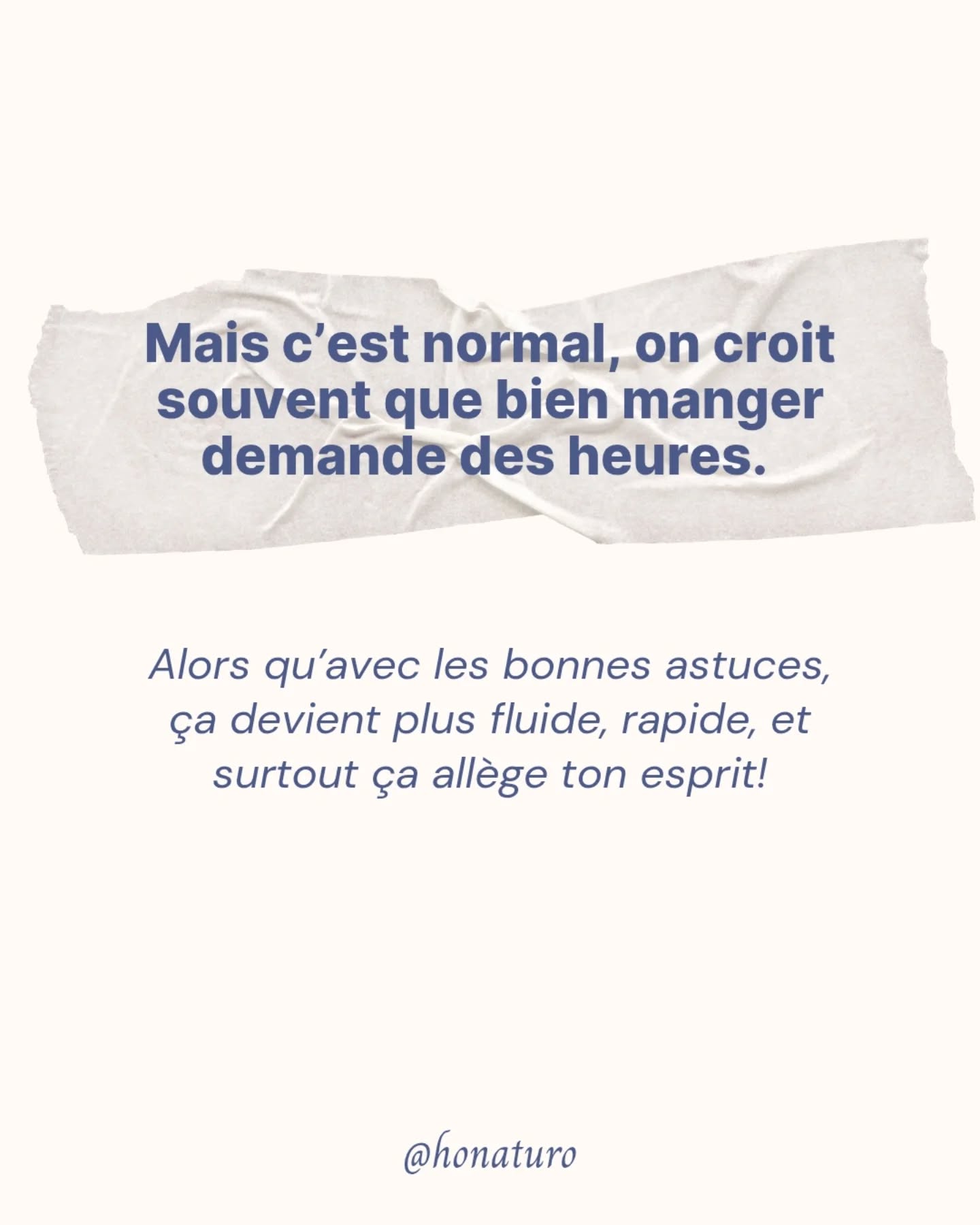 J'ai pas le temps de faire à manger par le cabinet naturopathe HONATURO