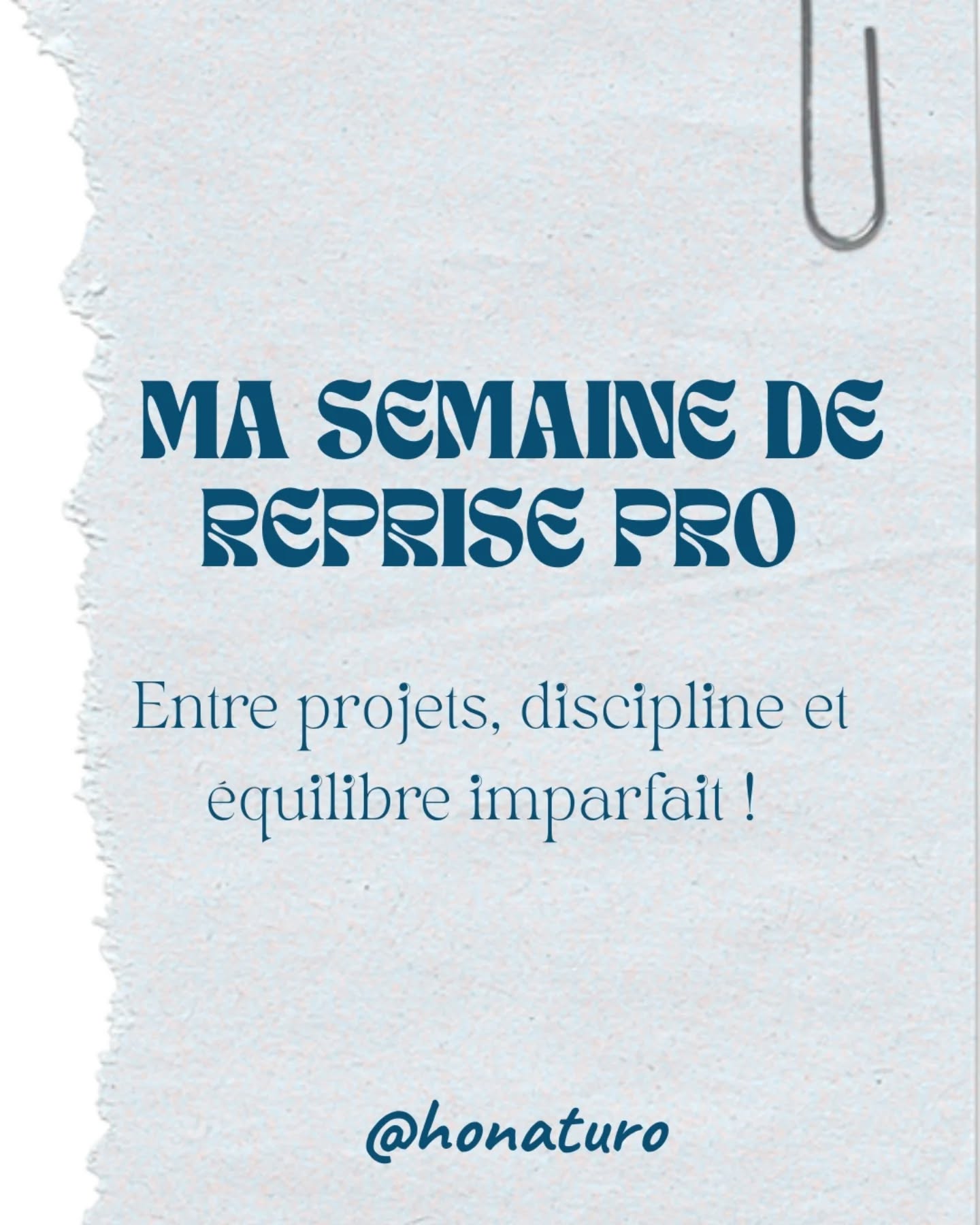 Ma semaine de reprise pro par le cabinet naturopathe HONATURO
